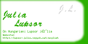 julia lupsor business card